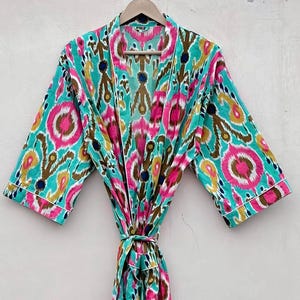 100% Cotton Indian Beach Kimono Robe ,Kimono Robe,Cotton Robe,Shower Robe, Maternity Robe Bath robe Dressing Gown Beachwear long/short