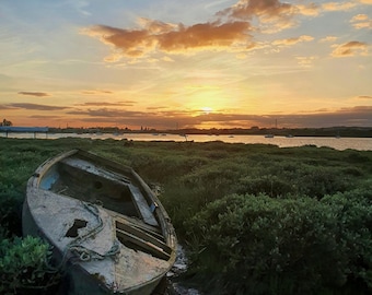 The boat and the Sunset Photography Print 8.5x11