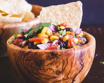Mittlere Salsa-Schale aus Olivenholz