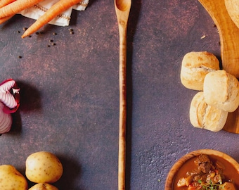 Cuchara de madera para remover la jarra - Cuchara fina de madera de olivo para remover bebidas - Cuchara rústica de madera para mezclar jarras de limonada