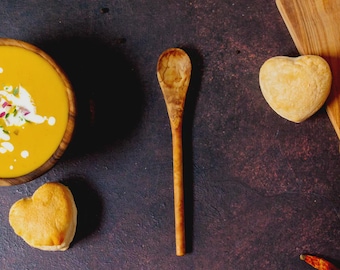 Cuchara de degustación fina de madera de olivo