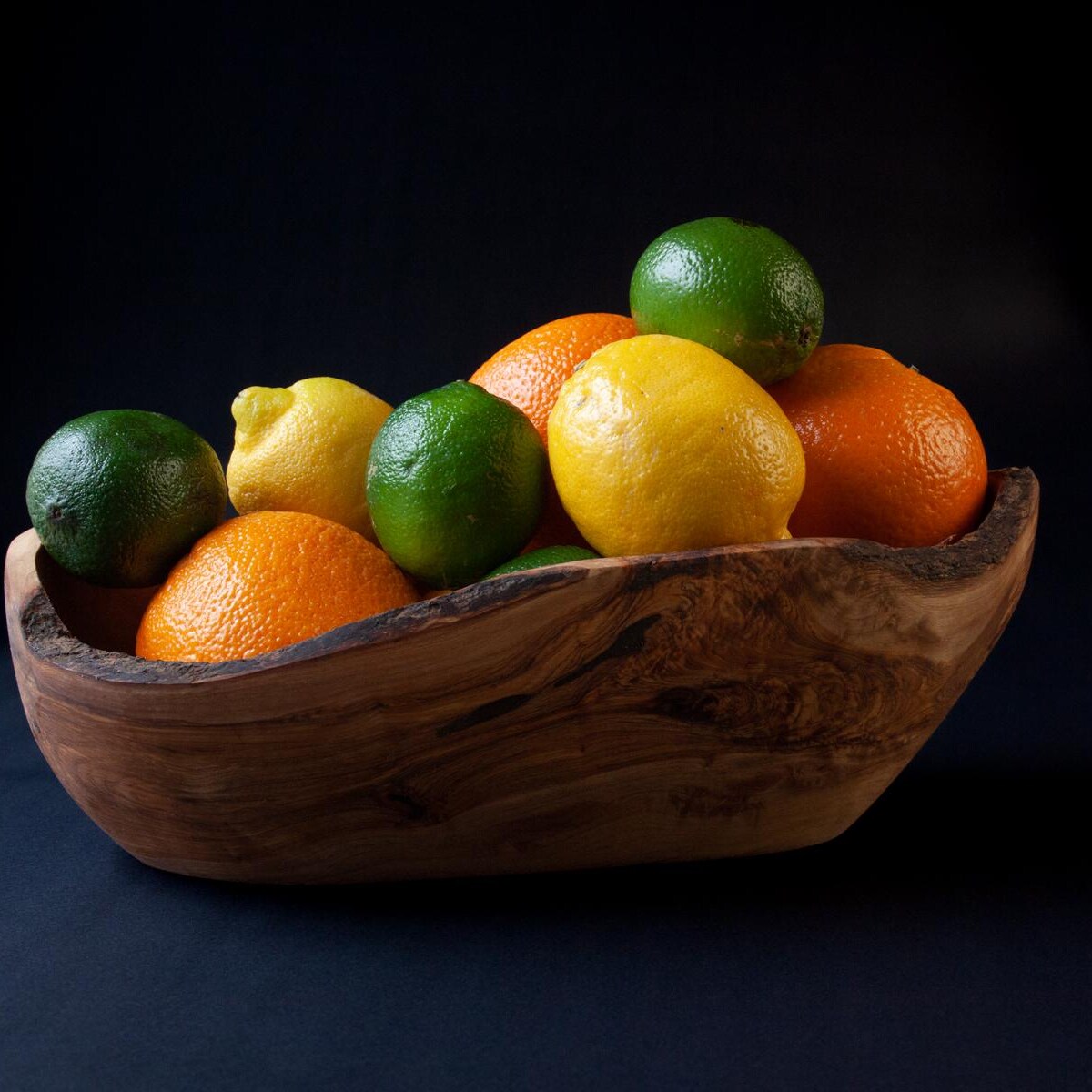 Rustic Olive Wood Fruit Bowl With Live Edge - Large (12-14 inch)