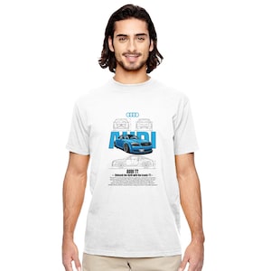 Blue Audi TT T-Shirt - Eco-Friendly Cotton, Unisex Fit, Perfect for Car Enthusiasts