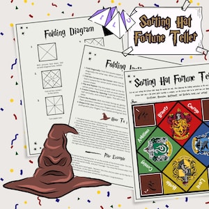 Little Wizards Sorting Hat Fortune Teller Game: 3D Paper Folding Game! Wizarding Fun! Magical Fortune Teller Sorts You Into Your House!