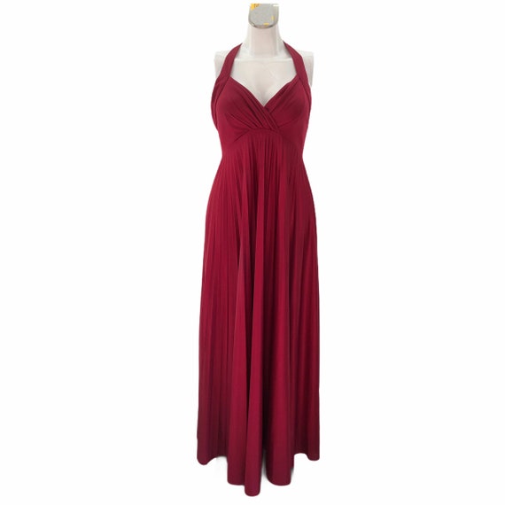 VINTAGE (S) 30's Style Halter Dress Pleated Maxi
