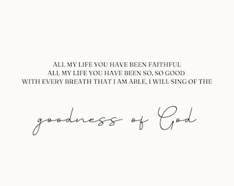 Goodness of God Cream and Black Digital Download