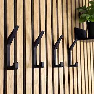 Kleiderhaken Akustikpaneel als Doppelhaken – Einfache Montage - Wandhaken für Jacken & Mäntel - Akustikpaneel Zubehör Garderobe