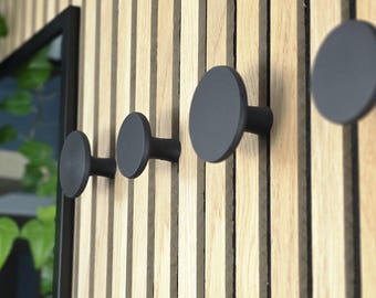 Round hooks for acoustic panels without drilling – coat hooks, wall hooks, and coat rack hooks