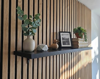 Shelf bracket for acoustic panels without drilling – for IKEA LACK shelf