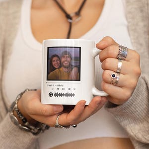Custom Photo Mug with Spotify Song Code - Personalized Music Gift with Picture & Song Name, Gift for Coffee Lovers, Memory Gift
