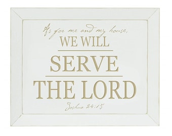 As For Me And My House We Will Serve The Lord Carved Wood Sign With Beveled Edge 12x15