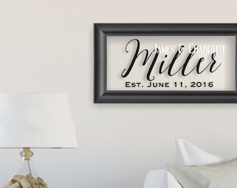 Personalized Acrylic Family Name Sign With Established Date 11x21