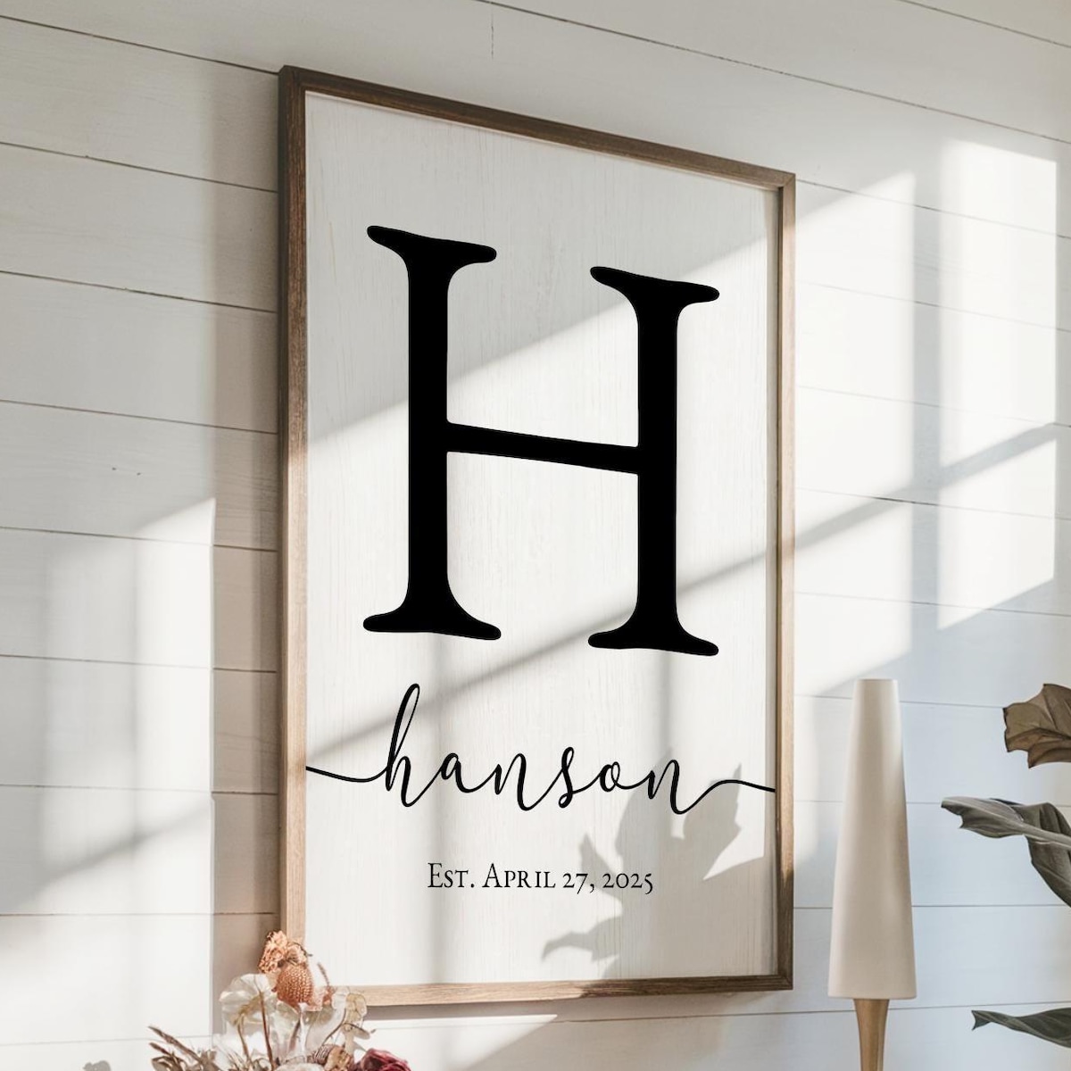 Personalized Family Name Sign - Custom Canvas Board Monogram - Perfect for Weddings, Anniversaries, Housewarmings - Handmade Rustic Decor