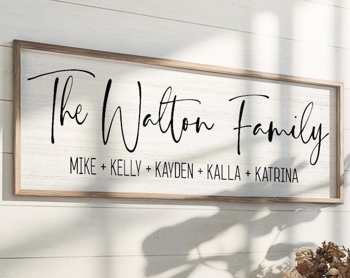 Personalized Family Name Sign, Custom Last Name Established Sign, Wedding Gift for Couple, Housewarming Gift, Farmhouse Wall Decor