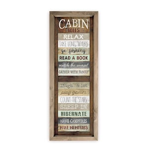 Cabin Rules Farmhouse Style Wood Wall Decor Sign