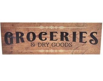 Groceries Farmhouse Style Wood Wall Decor Sign