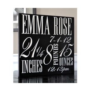 Personalized Carved Newborn Baby Name Sign 12x12