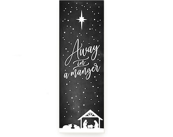 Away In A Manger Farmhouse Style Wood Wall Decor Sign