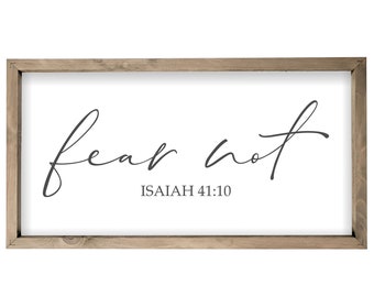 Fear Not Farmhouse Style Wood Wall Decor Sign