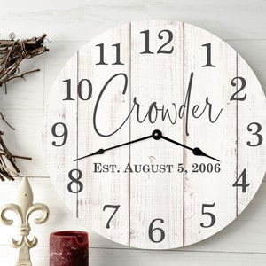 Personalized Rustic Clock 13 or 18 image 1