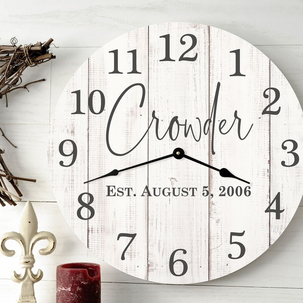 Personalized Rustic Clock 13" or 18"