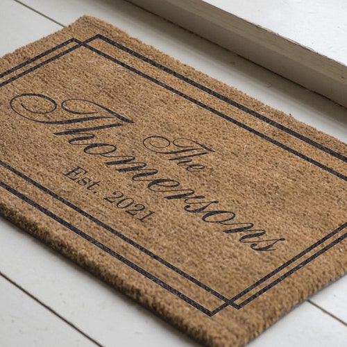 Personalized Custom Split Monogram Coir Coconut Husk Doormat Etsy