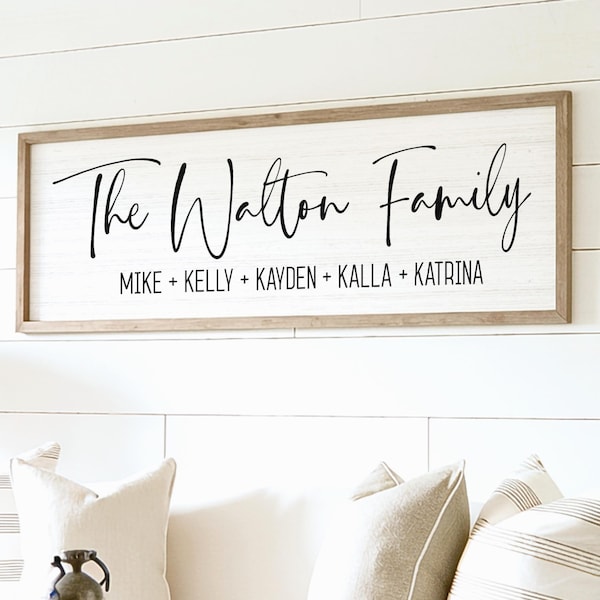 Personalized Family Name Sign, Custom Last Name Sign, Housewarming Gift, Anniversary Gift, Farmhouse Wall Decor