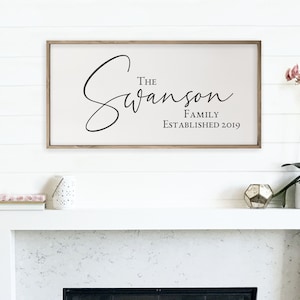 Personalized Printed Wood Family Name Sign With Established Date