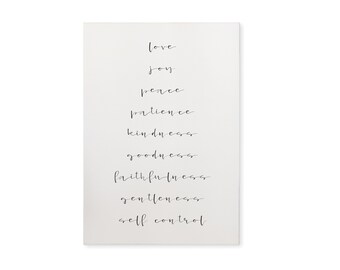 Fruit Of The Spirit Farmhouse Style Wood Wall Decor Sign - Available In Four Sizes