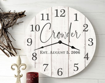 Personalized Rustic Clock 13" or 18"