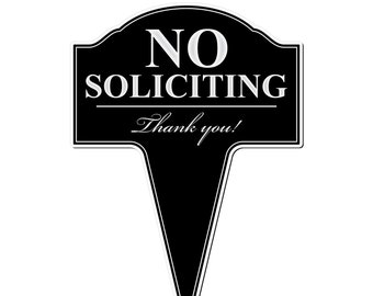 No Soliciting Aluminum Yard Sign 10x14 (Available in English or Spanish)
