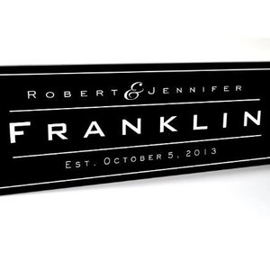 Personalized Carved Wood Family Name Sign With Established Date