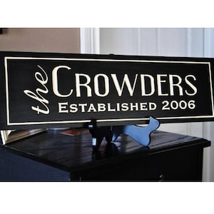 Personalized Carved Wood Family Name Sign With Established Date