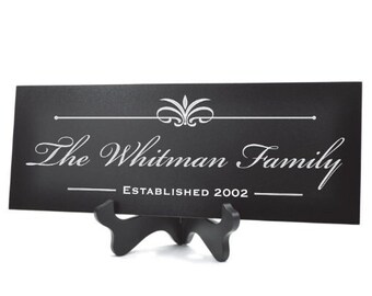 Personalized Carved Wood Family Name Sign With Established Date