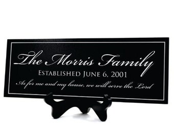 Personalized As For Me And My House Carved Wood Family Name Sign With Established Date