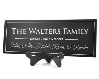 Personalized Carved Wood Family Name Sign With Established Date