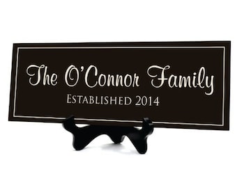 Personalized Carved Wood Family Name Sign With Established Date