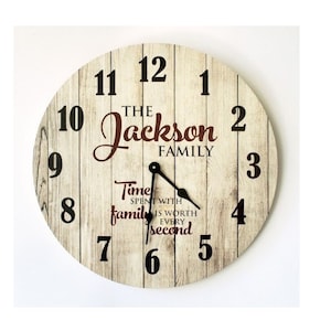 Personalized Rustic Clock 13 or 18 image 1