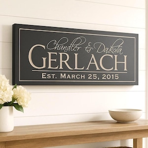 Personalized Carved Wood Family Name Sign With Established Date