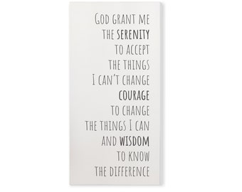 The Serenity Prayer On A Wooden Hand Made Plaque In A Vintage White Chalk Paint