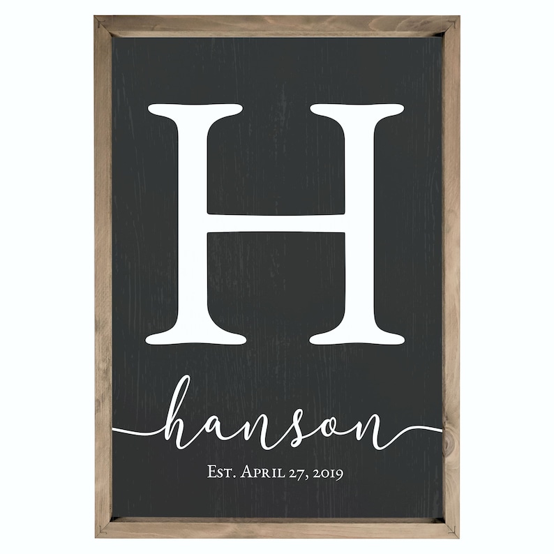 Personalized Family Name Sign - Custom Canvas Board Monogram - Perfect for Weddings, Anniversaries, Housewarmings - Handmade Rustic Decor