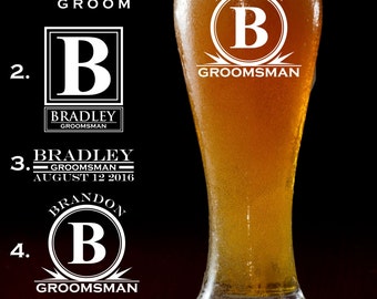 Personalized Engraved 16 Ounce Glass Pilsner (Sold Individually)