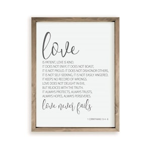 Love Is Patient Love Is Kind Farmhouse Style Wood Wall Decor Sign