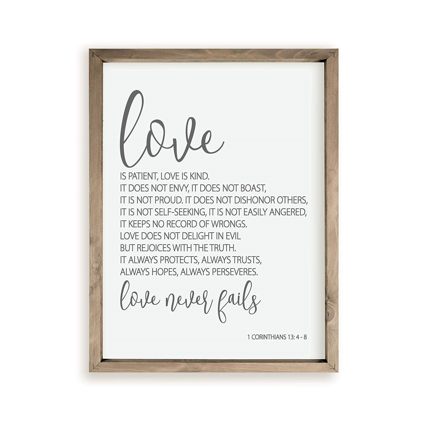 Love Is Patient Love Is Kind Farmhouse Style Wood Wall Decor Sign