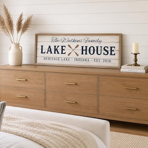 Personalized Lake House Sign, Custom Family Last Name Lake House Sign, Cabin Sign, Lake Home Wall Decor, Housewarming Gift image 6