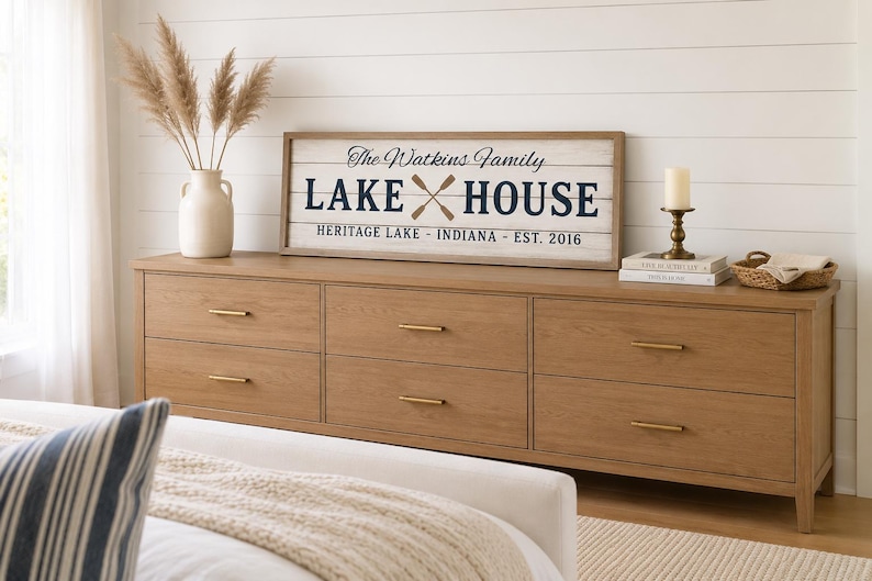 Personalized Lake House Sign, Custom Family Last Name Lake House Sign, Cabin Sign, Lake Home Wall Decor, Housewarming Gift image 6
