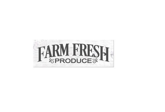 Farm Fresh Produce Farmhouse Style Wood Wall Decor Sign - Available In Four Sizes