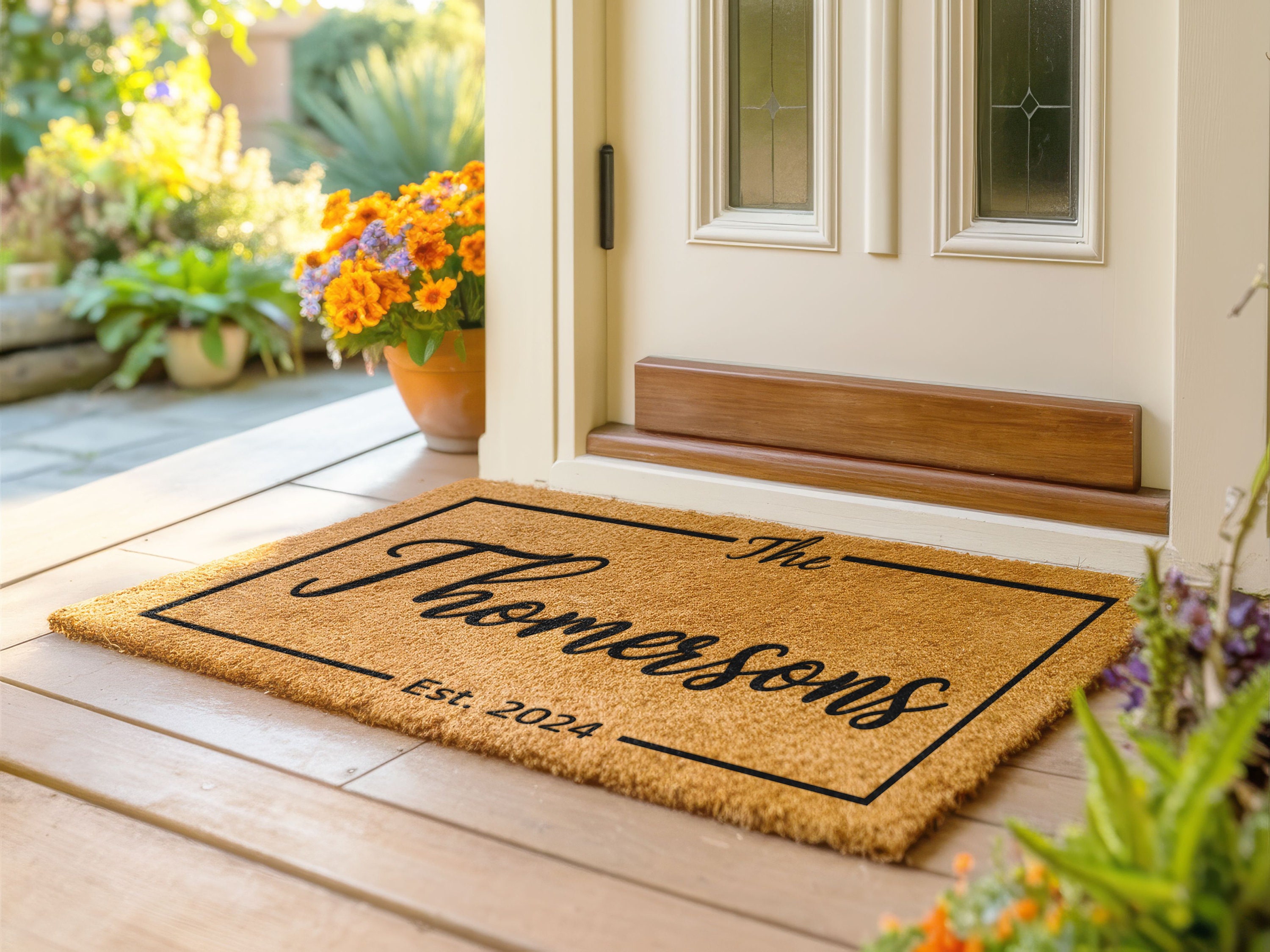 Personalised Coir Door Mat - Heavy Duty Home Entrance Mat - 40x60cm