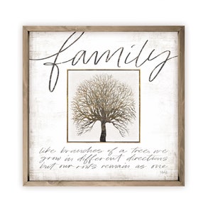 Family Like Branches Of A Tree We Grow In Different Directions Farmhouse Style Wall Decor Sign - Available In Three Sizes