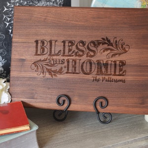 Personalized Laser Engraved Cutting Board Bless This Home